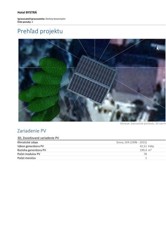 Calculation of an individual simulation of a solar station